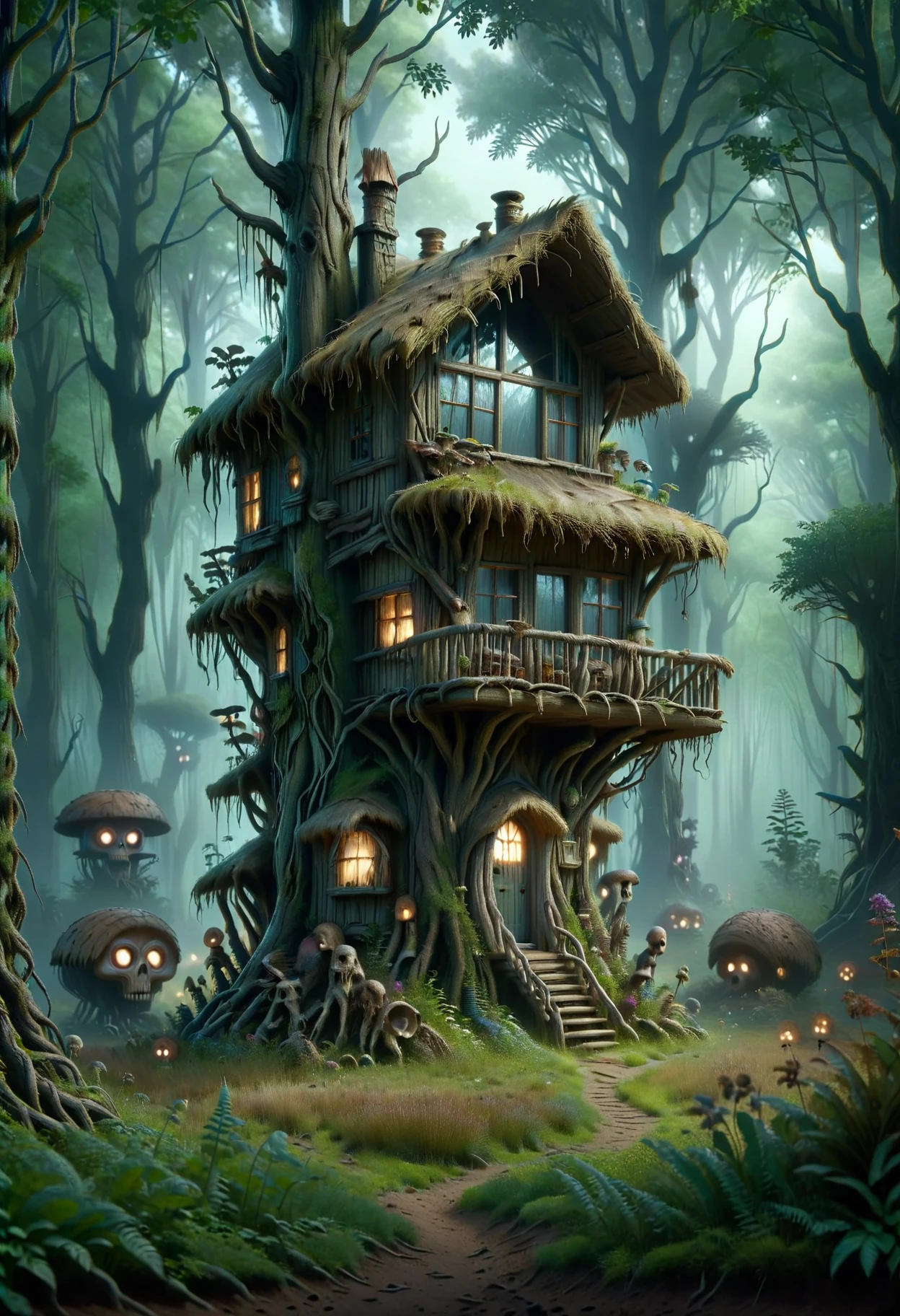 DonMV00d00XL forest residence in prairie biome <lora:DonMV00d00XL:1>