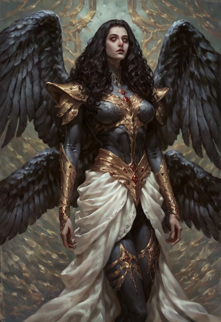 (score_9, score_8_up, score_7_up, score_6_up  :1)
,
 levitating
,
beautiful woman, faceless woman, blank face, thin skin tight black bodysuit, (intricate gold armor :0.4), thin long white skirt wrapped around legs, (angel wings :0.5), curvy breasts, soft caring expression, lips, heavenly, divine ambience, uplifting, pale (golden :0.3) eyes
,
,
detailed (painting :0.6), high quality
,
,
j331_dopaprime <lora:j331_dopaprime_05:0.7>