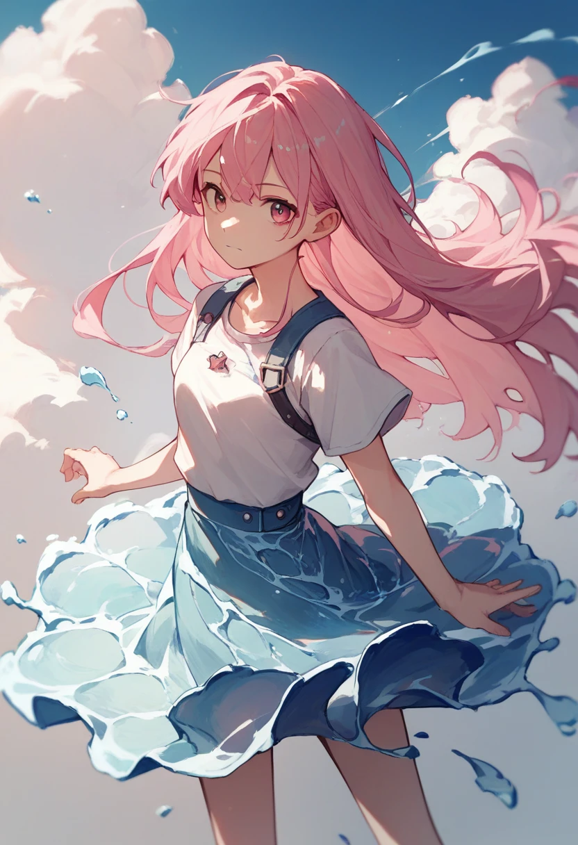 score_9, score_8_up, score_7_up, score_6_up, source_anime, <lora:water_dress_v0.2-pony:1>
1girl, long hair, pink hair, upper body,
liquid skirt, blue skirt, cloudy sky, cowboy shot, looking at viewer, from above,