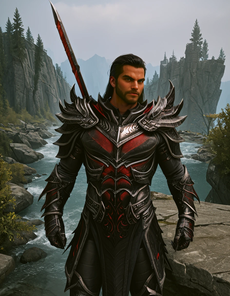 score_9, score_8_up, score_7_up,
source_anime
1boy,
muscular, wearing black and red da3dric armor,
holding sword, heroic pose,
heroic fantasy,
scenery,
<lora:daedric:0.8>
<lora:w3ers:1>w3ers,
