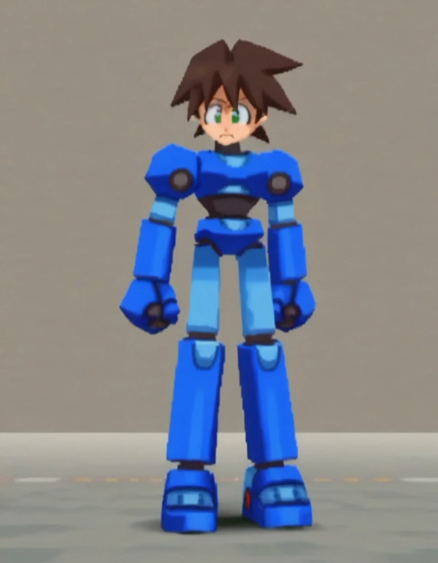 zPDXL, score_9, score_8_up, score_7_up, source_anime, 1boyl, solo,
<lora:RockLegend_v1:1> rcklgnd, nervous, indian_style, mega man volnutt, mecha, mechanical arms, mechanical legs, robot joints, spiked hair, brown hair, green eyes, arm cannon, machinery, blue armor, short hair,