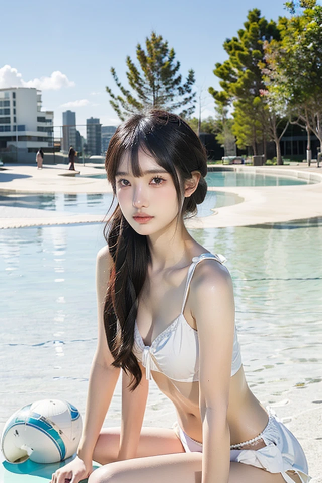 <lora:M02:0.8>,1girl,fashion, <lora:abelå¯ç±çç¾:0.35>,1girl, glossy skin,shiny skin,beautiful sky,upper body,  sitting,  <lora:AI_hanvy:0.35> <lora:BJD_20230729141309:0.1>,(beach:1.5),sea,coconut tree, sand,bikini