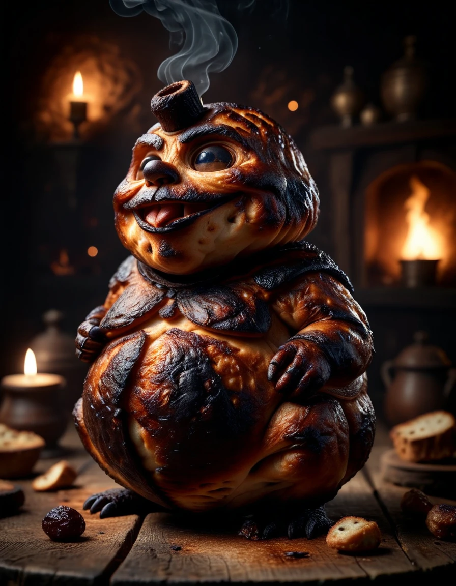 chubby made of ral-roasted, Wide view, dark, <lora:ral-roasted-sdxl:0.8>, imposing, fine artistic composition, great composition, detailed, enhanced quality, perfect background, contemporary, fine detail, magical atmosphere, elaborate, illustrious, beautiful composition