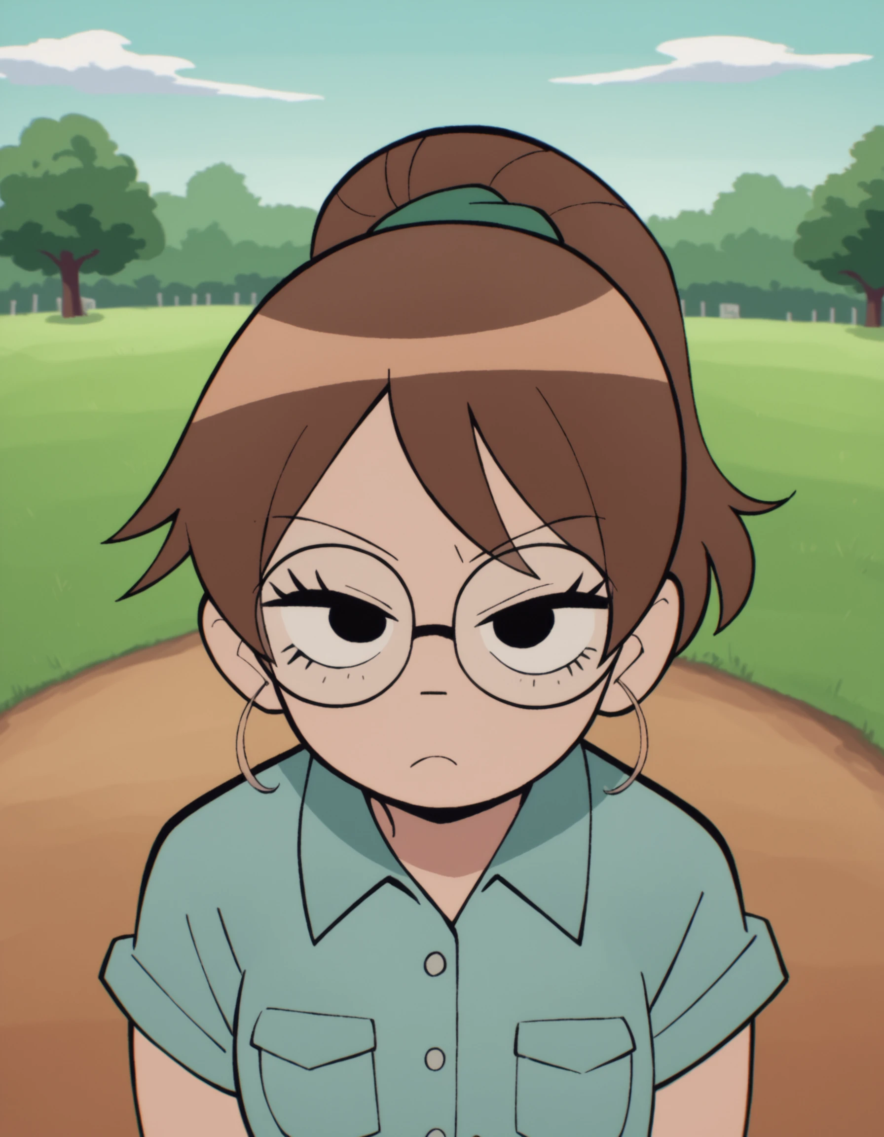 zPDXL, score_9, score_8_up, score_7_up, source_anime,
Julie, brown hair, ponytail, round eyewear , <lora:ScottP-v2-3:0.8> scttp