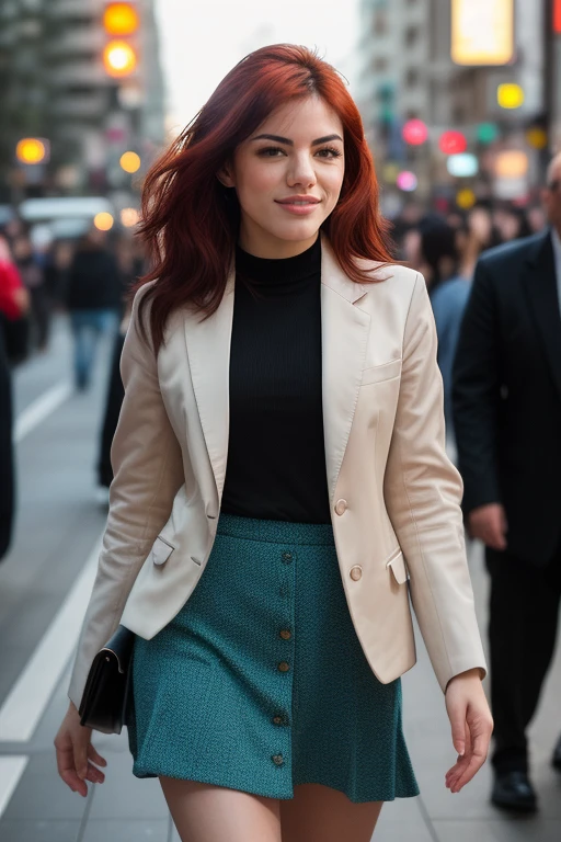 DEN_madeline_escobar,
(walking down Hollywood boulevard, a busy street scene, public, bustling, crowds, wearing a skirt and blazer:1.2),
bokeh, f1.4, 40mm, photorealistic, raw, 8k, textured skin, skin pores, intricate details <lora:epi_noiseoffset2:1>, epiCRealism <lora:ClothingAdjuster3:-1>