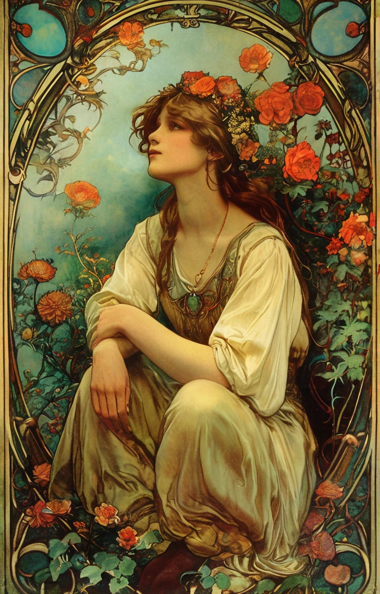 masterpiece,best quality,<lora:tbh200-sdxl:0.9>,illustration,style of style of Alphonse Mucha animals