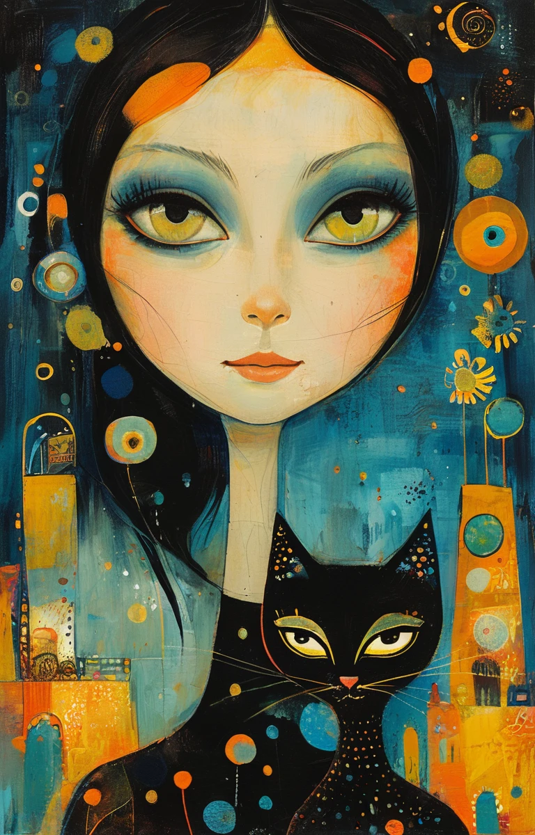 masterpiece,best quality,<lora:tbh199-sdxl:0.9>,illustration,style of Rosina Wachtmeister tech genius teenage girl