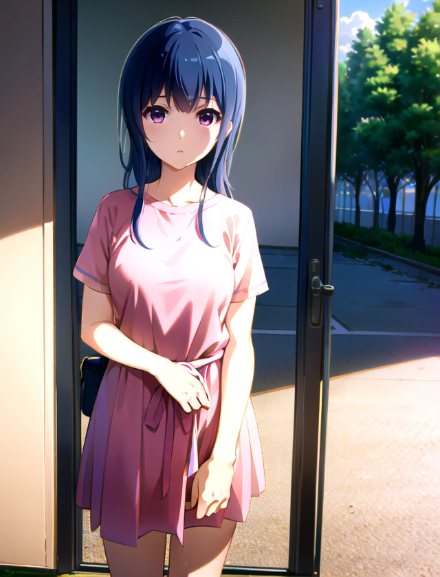 Mizore Yoroizuka, outside, standing <lora:Mizore-Yoroizuka:1>