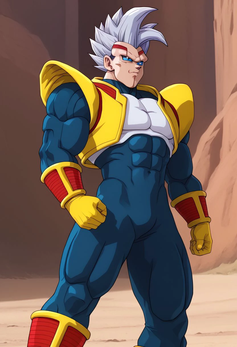 vegeta, solo, 1man, grey hair, blue eyes , male focus, muscle body, big chest, big pecs, Big legs, black Lycra, handsome, best quality, high quality,,