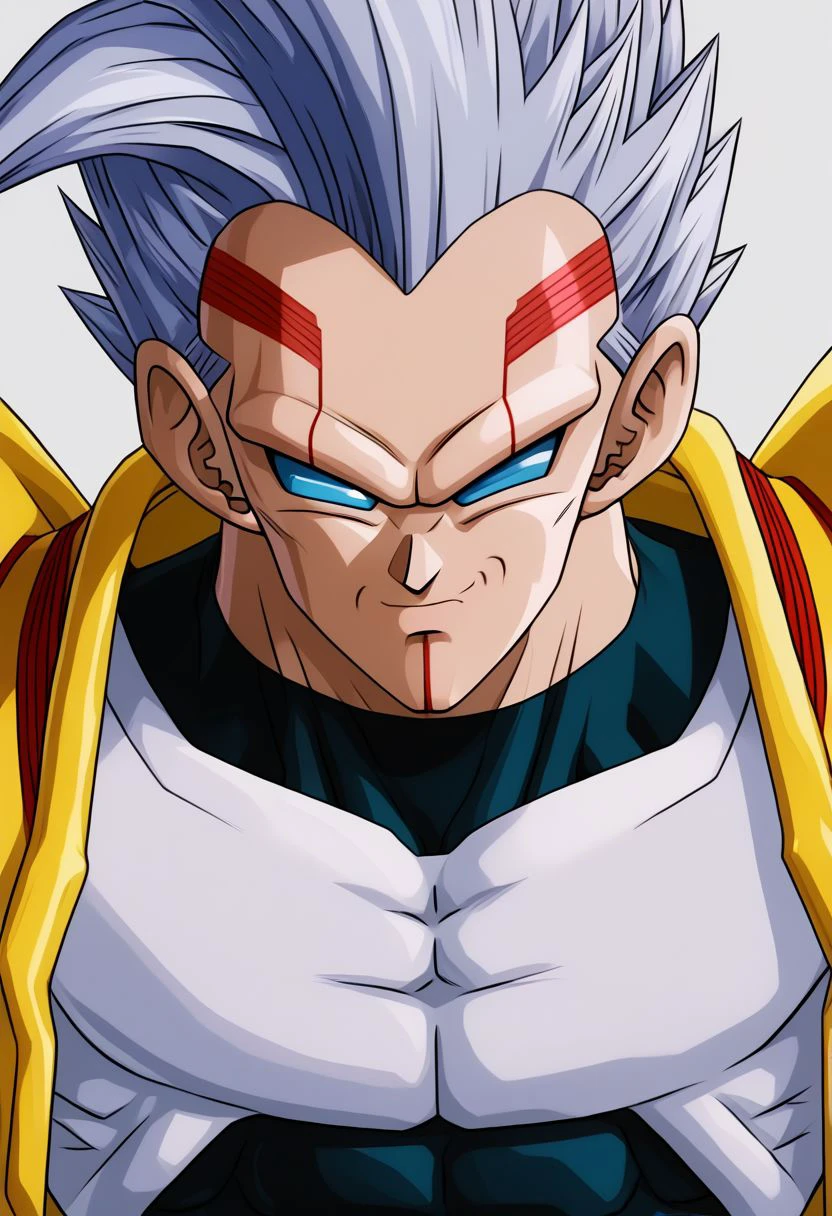 baby vegeta, solo, 1boy, grey hair, blue eyes , male focus, muscle body, black Lycra, handsome, best quality, high quality,