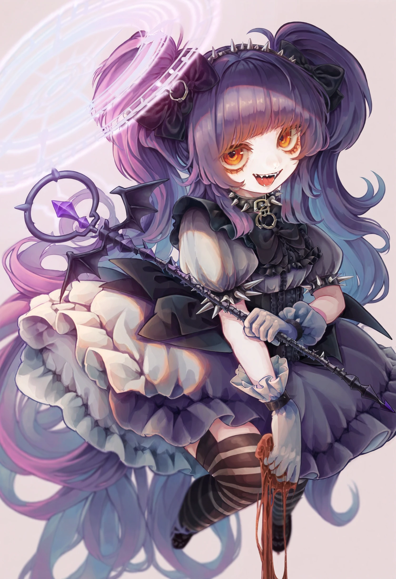 1girl, solo, cowboy shot, witch hat, (pink hat), purple hair, wand, bird, crow, smiling, halloween, (pink dress), lace dress, corset  <lora:ryouramiyav5:0.8>