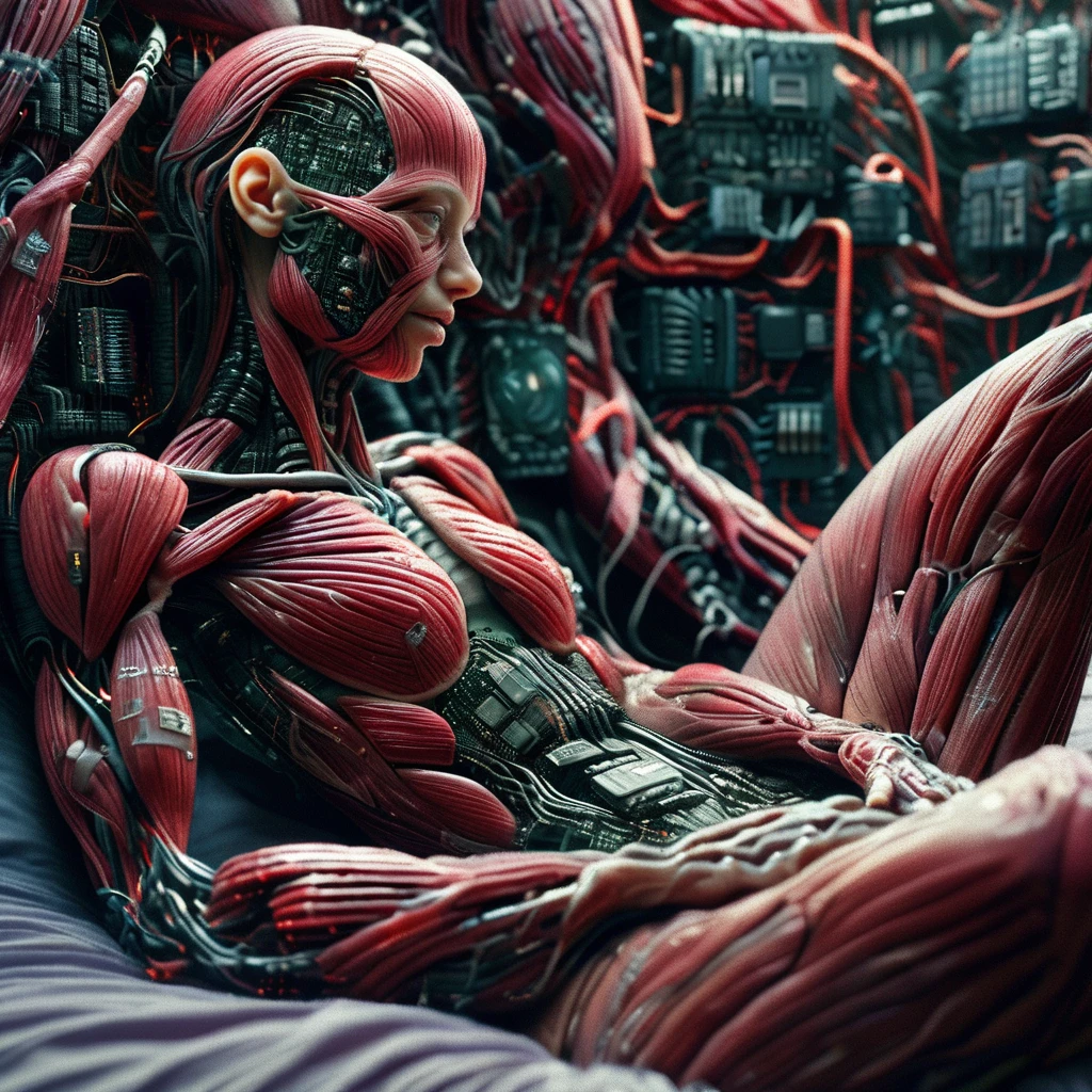 cyberanatomy girl in bed, very detailed, photorealistic, dark and expressive, cinematic<lora:cyberanatomy:1>
