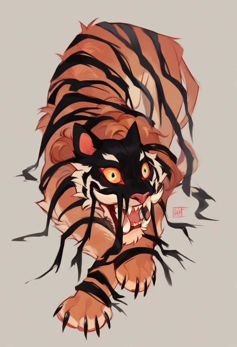<lora:Dream_Tiger_for_Pony:1> dream tiger, laying on the floor, belly up, score_9, score_8_up, score_7_up, score_6_up, score_5_up, score_4_up, hd, (ultra hd quality details), 8K, 2d illustration