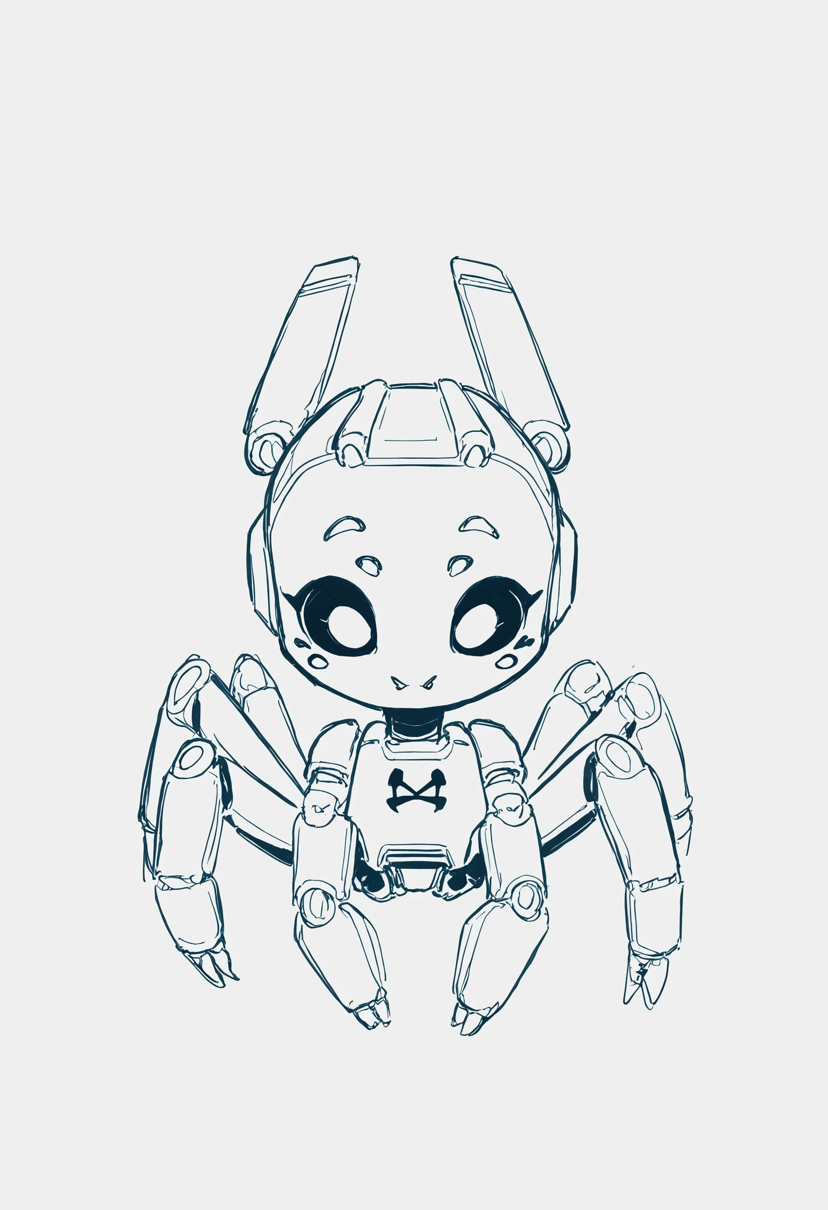 score_9, score_8_up, score_7_up, <lora:DP-Pony:1> p33rs, ballpoint sketch, simple background, spider robot, cute eyes,