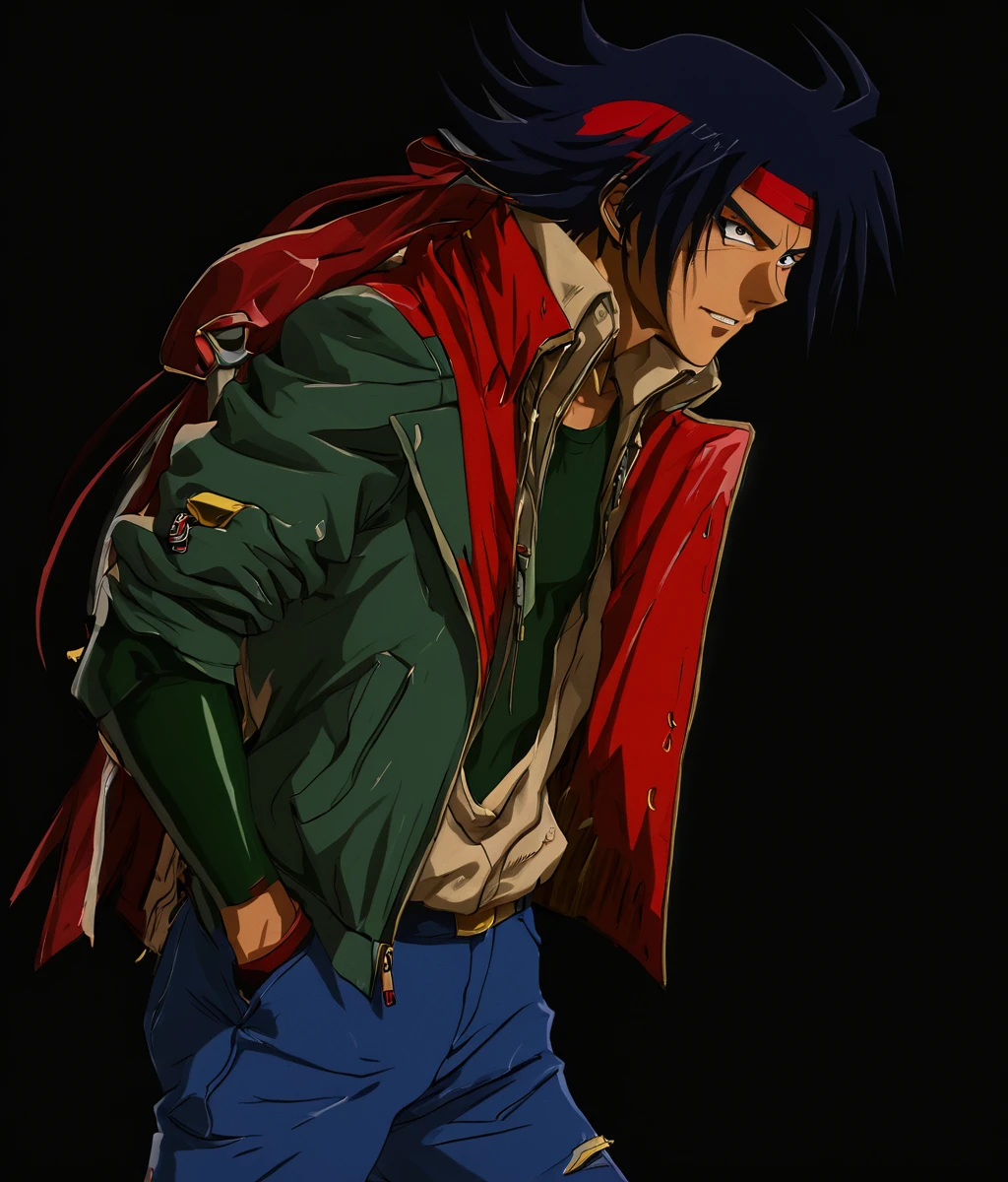 <lora:Domon_Kasshu_from_Mobile_Fighter_G_Gundam:0.9> domon kasshu, anime style, male, wearing jacket,
hd, high resolution, 4k, 8k, masterpiece