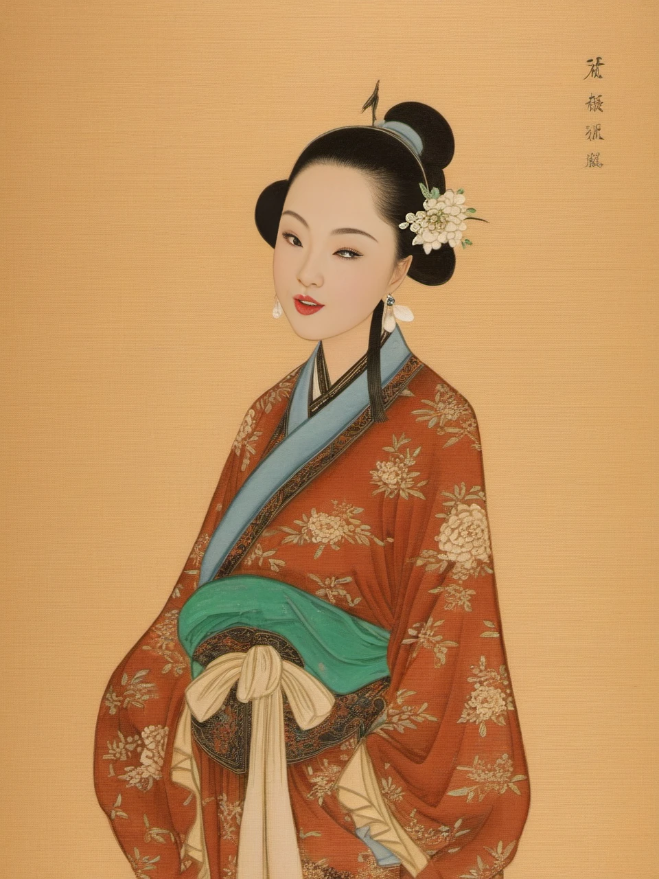 XCYP Fine art imitation,a girl,Chinese clothing,