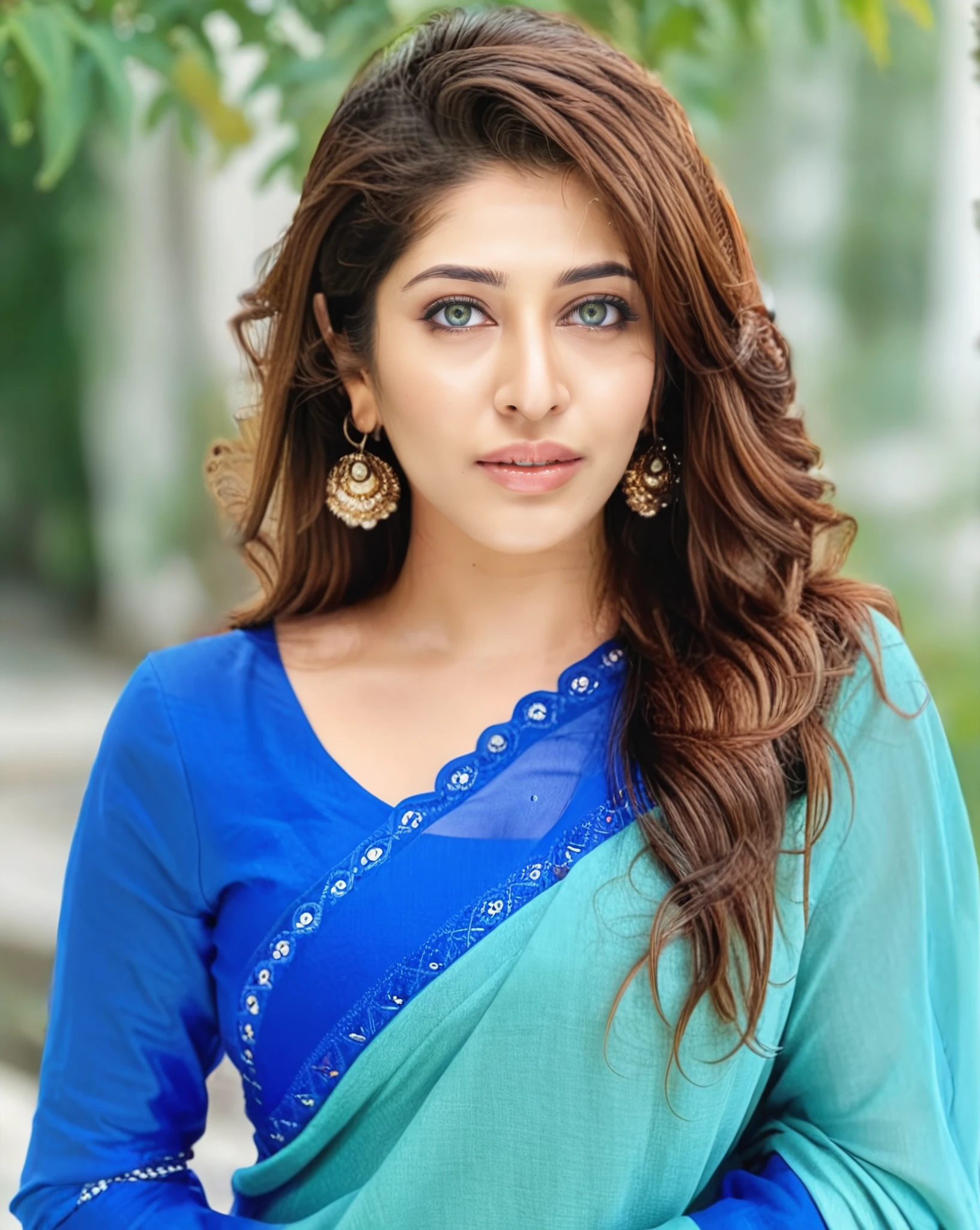 photo of Sonarika Bhadoria woman,  wearing conservative Sapphire colored clothing, full body, dynamic pose, hazel green eye color, looking at the camera, soft lighting, outdoors in bokeh   <lora:Sonarika_Bhadoria_SDXL_LoRA_adafactor:1>