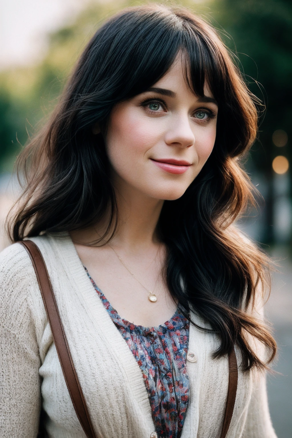 ZooeyD_SoloTI_v1,
(happy,smile),
(In a simple sundress with a light cardigan, with natural makeup and a warm smile, for a friendly and approachable look),
(A sunny suburban street, with children playing and well-kept lawns, an atmosphere of warmth and familiarity:1.3),
(seductive:1.3),(analog, cinematic, film grain, hazy atmosphere, cinematic shot:1.3),
<lora:add_detail:0.6>, PA7_Portrait-MCU,