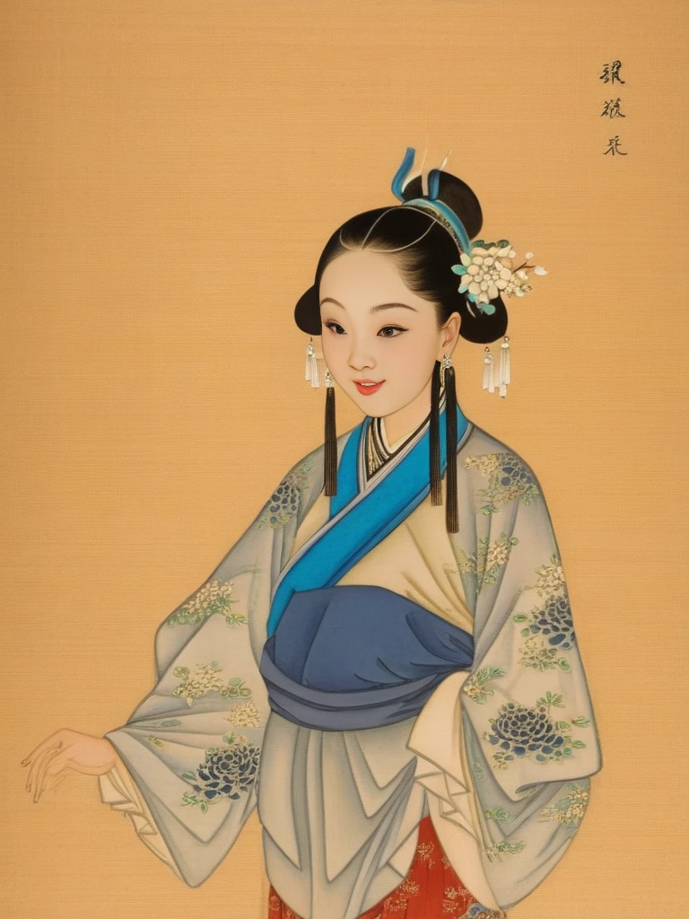 XCYP Fine art imitation,a girl,Chinese clothing,