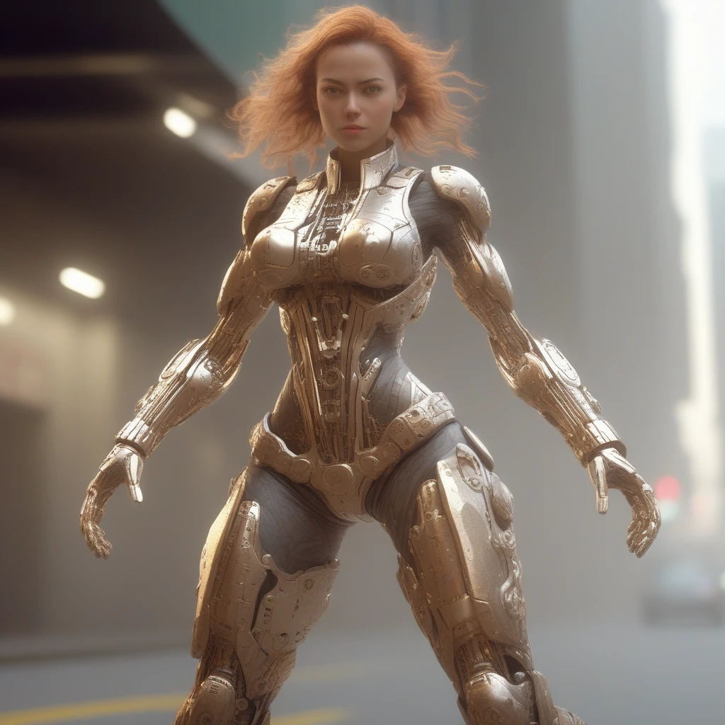 Highly detailed, 8K, dynamic action pose, of a beautiful, powerful, Mechanical Girl