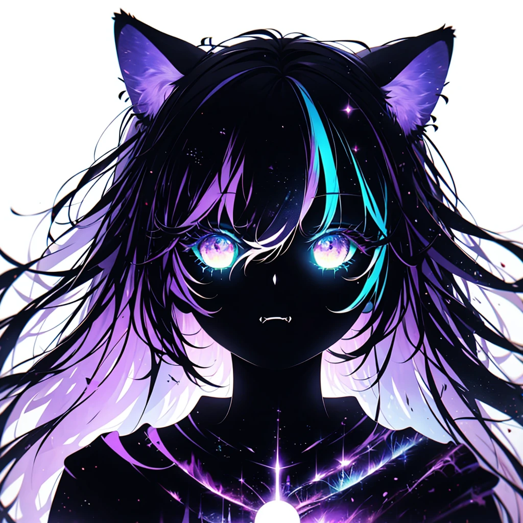 depiction of a cyberpunk cat girl,using a neon color palette of blues,greens,and purples,cyberpunk,android girl,background,score_7_up,score_8_up,score_9,abstract,cyberpunk background,detailed eyes, one cute fang, cybernetic implants, android,slit pupils, cat eyes <lora:silhouette:0.8> silhouette,1girl,  <lora:cat_girl_sd_1.5:1>, score_9,score_8_up,score_7_up,highres, masterpiece,