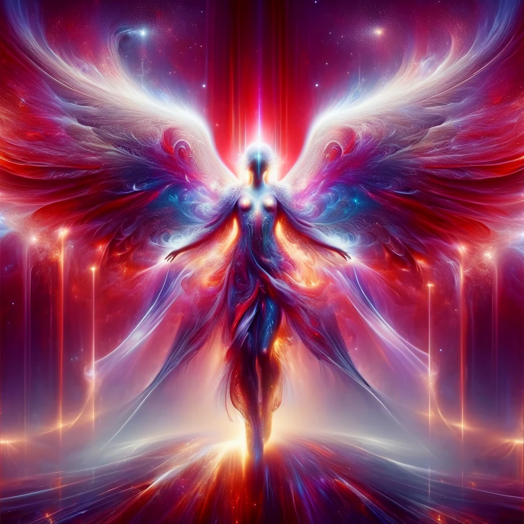 mystivis mystical angel with red wings<lora:mystivis:1>