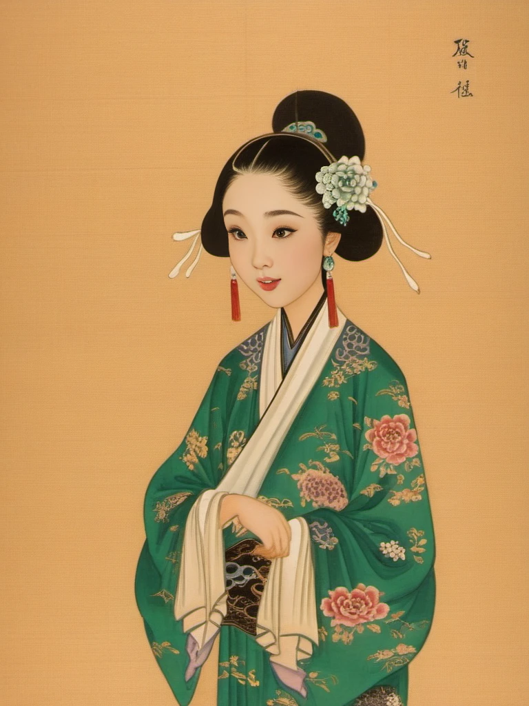 XCYP Fine art imitation,a girl,Chinese clothing,