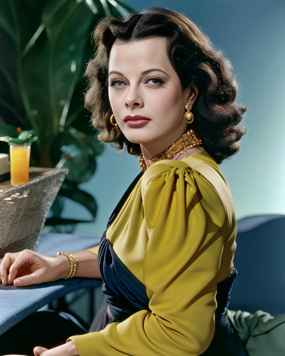 <lora:HedyLamarr:1> Hedy Lamarr as a working girl, properly dressed, 4k, raw, full color, master piece