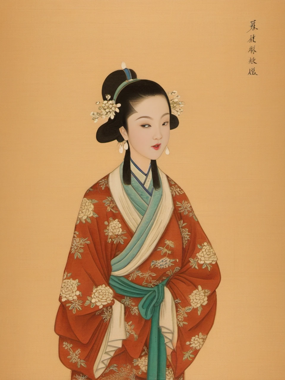 XCYP Fine art imitation,a girl,Chinese clothing,