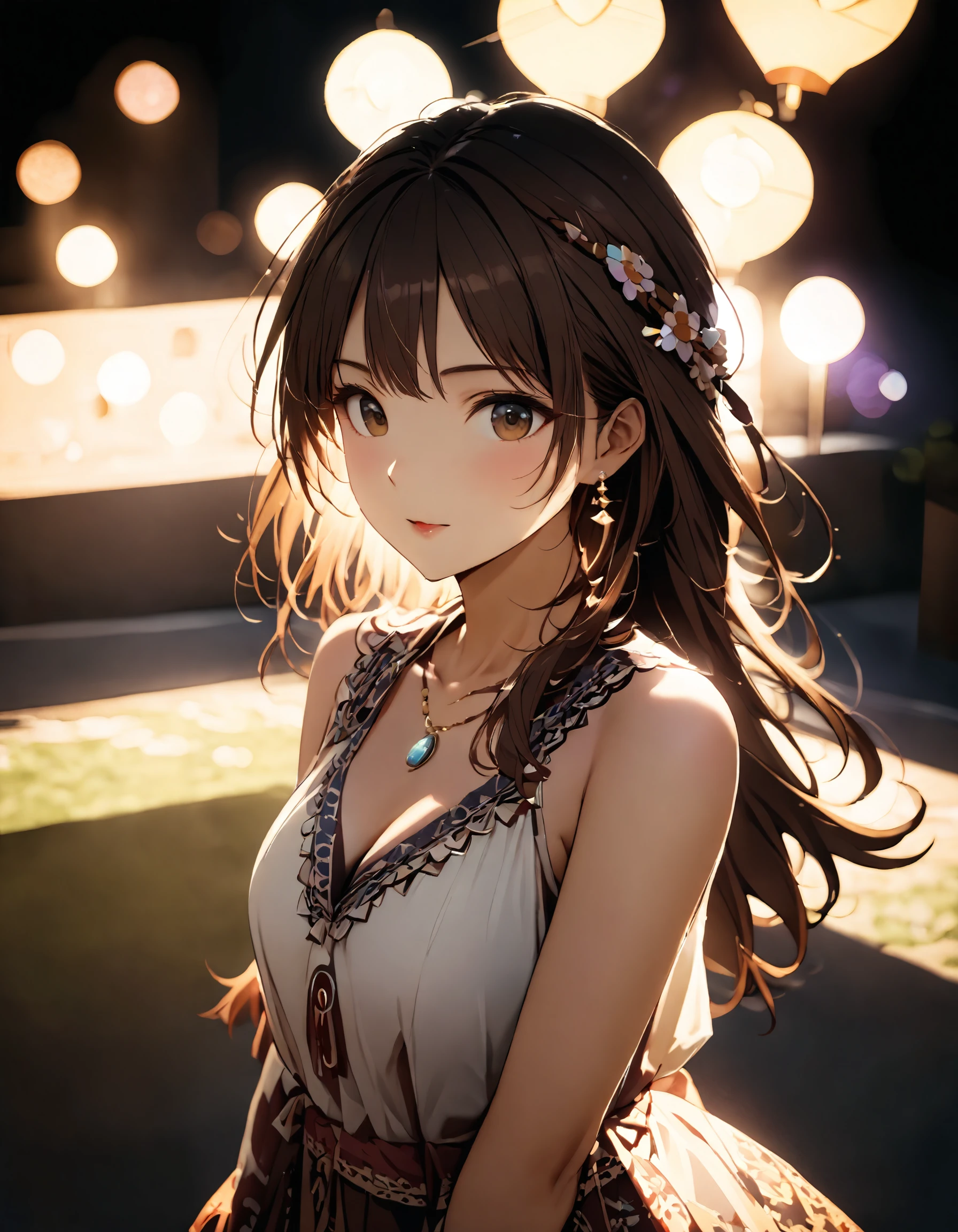best quality, masterpiece, bohoai hinaigirl, playful theme,
raw photo of a woman in long shirt which often for ornate details and symbols, flowing long brown hair cascading over her shoulders,
middle distance shot taken by long range lens, high key light, hard shadow, soft bokeh, professional photography, balanced contract, balanced exposure,
<lora:boho_hinaigirl_v1:1.7>