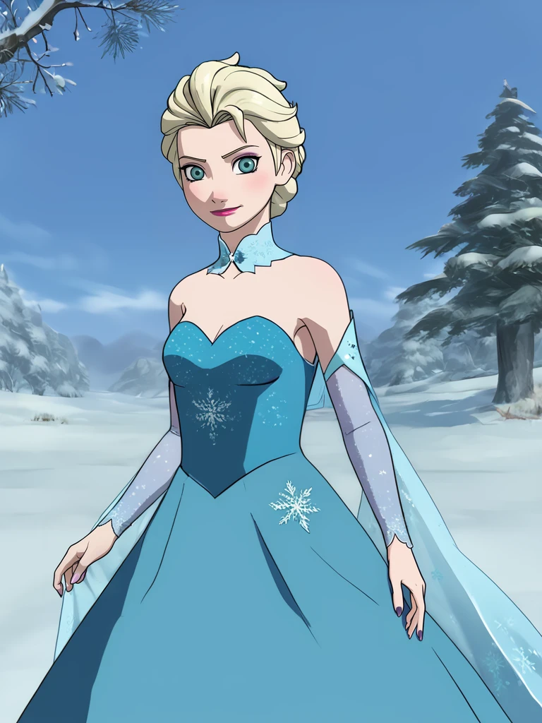 score_9, score_8_up,score_7_up,elsa \(frozen\), source_anime,<lora:Naruto_Storm_Style:1>dress, on thebed,