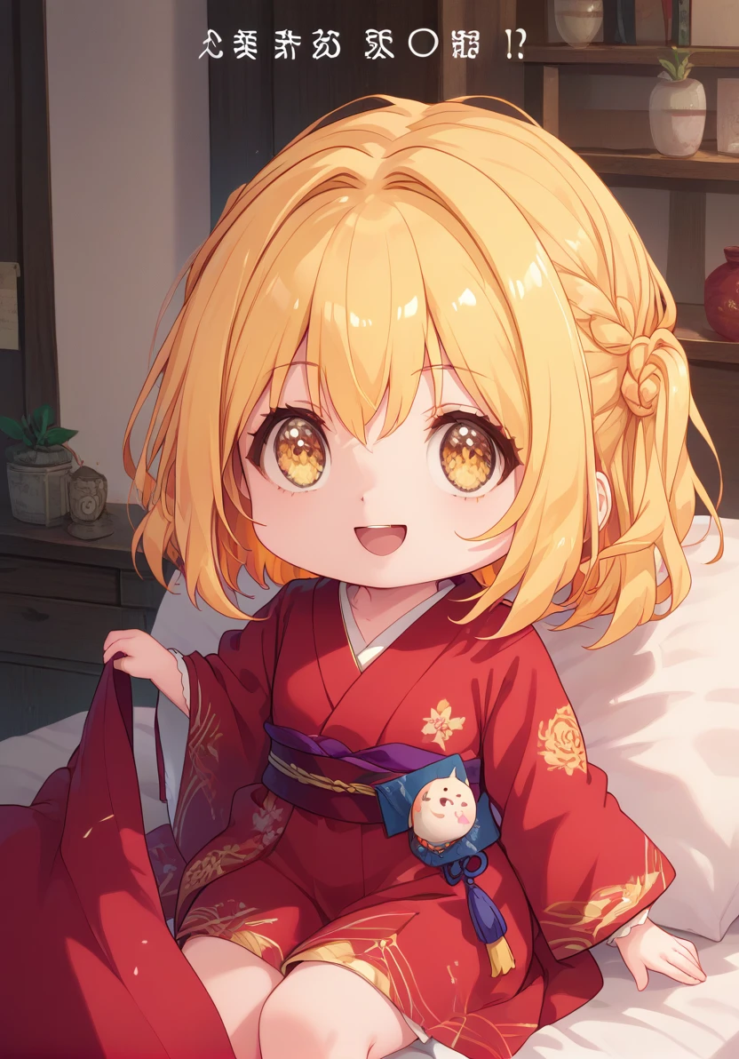 score_9, score_8_up, score_7_up, masterpiece, best quality, 1girl,  solo,  <lora:AnisonChanV1:1>, Anison-Chan, blonde hair, yellow eyes, red kimono,  <lora:Seggs_XLPD:0.8> Seggs, chibi, open mouth, smile, english text