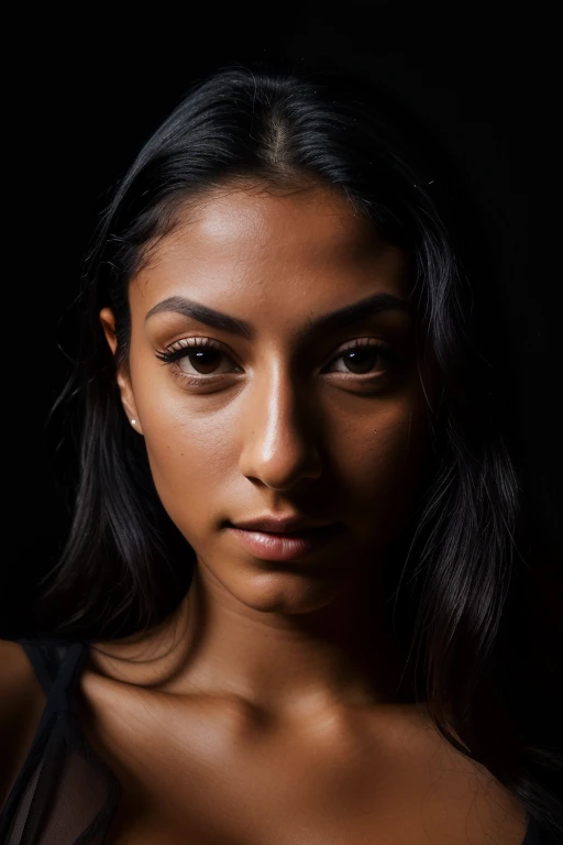 DEN_jasminx_OF,
(headshot:1.2) portrait on a (plain black background:1.2), (headshot:1.2), (face focus:1.1), (facing the camera:1.2), Head in the centre, (eye contact:1.3), (intense stare:1.1), mouth open, (facing straightforward:1.2), (forward facing:1.1), Head, face, Head focus, Head tilted down, looking slightly up at the camera,
bokeh, f1.4, 40mm, photorealistic, raw, 8k, textured skin, skin pores, intricate details  <lora:epi_noiseoffset2:1>, epiCRealism
