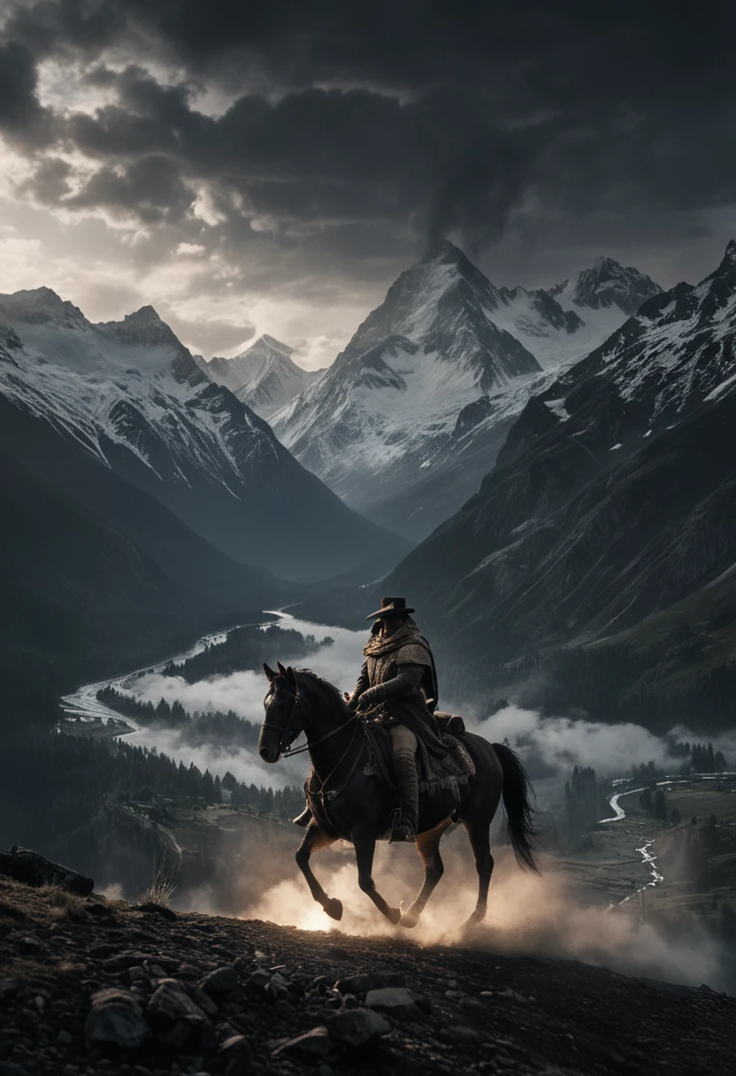 san martin
epic shot of san martin en su caballo cruzando la cordillera de los andes, epic extreme long shot, dark mood and strong backlighting, volumetric lights, smoke volutes, art station HQ, unreal engine, octane renderer, HQ, 8K
