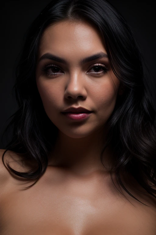 DEN_emily_kaye,
(headshot:1.2) portrait on a (plain black background:1.2), (headshot:1.2), (face focus:1.1), (facing the camera:1.2), Head in the centre, (eye contact:1.3), (intense stare:1.1), mouth open, (facing straightforward:1.2), (forward facing:1.1), Head, face, Head focus, Head tilted down, looking slightly up at the camera,
bokeh, f1.4, 40mm, photorealistic, raw, 8k, textured skin, skin pores, intricate details <lora:epi_noiseoffset2:1>, epiCRealism