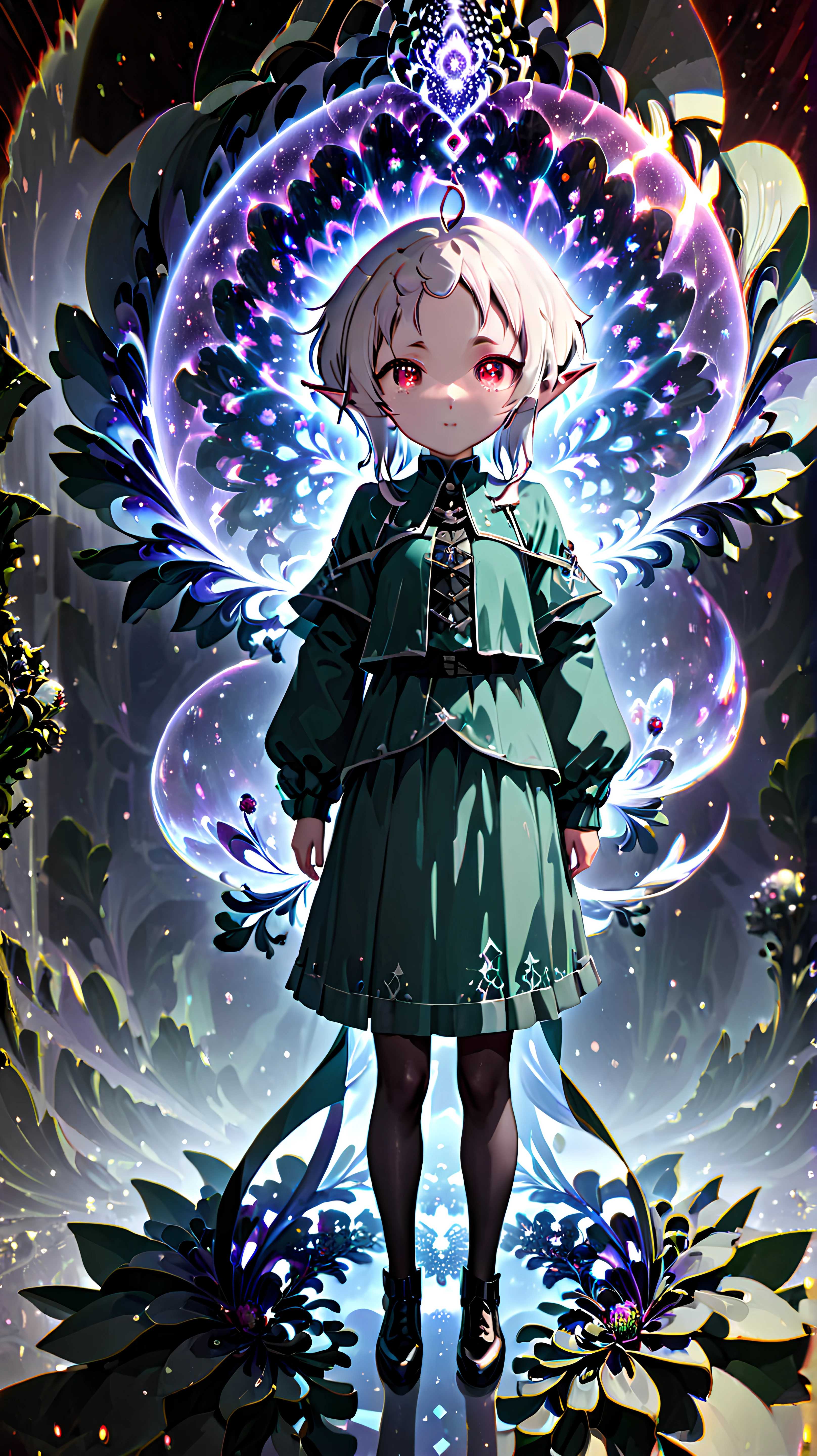 1girl, solo, <lora:Anime Enhancer XL V2:1> <lora:Sylphie:1> Sylphie, Sylphie is an elf, Sylphie has red eyes, <lora:GlitchGirlModel1Final:.7> GlitchBreakGirl,
Sylphie standing in front of a mandelbulb fractal,
(macro:1.3) photo,(mandelbulb fractal:1.3) sparkling magical fantasy opalescent peonia,condensation,effervescent,detailed,intricate,key light,backlight,fill light,three-point lighting, nebulae bubbles,<lora:mandelbulb0XL:0.8>