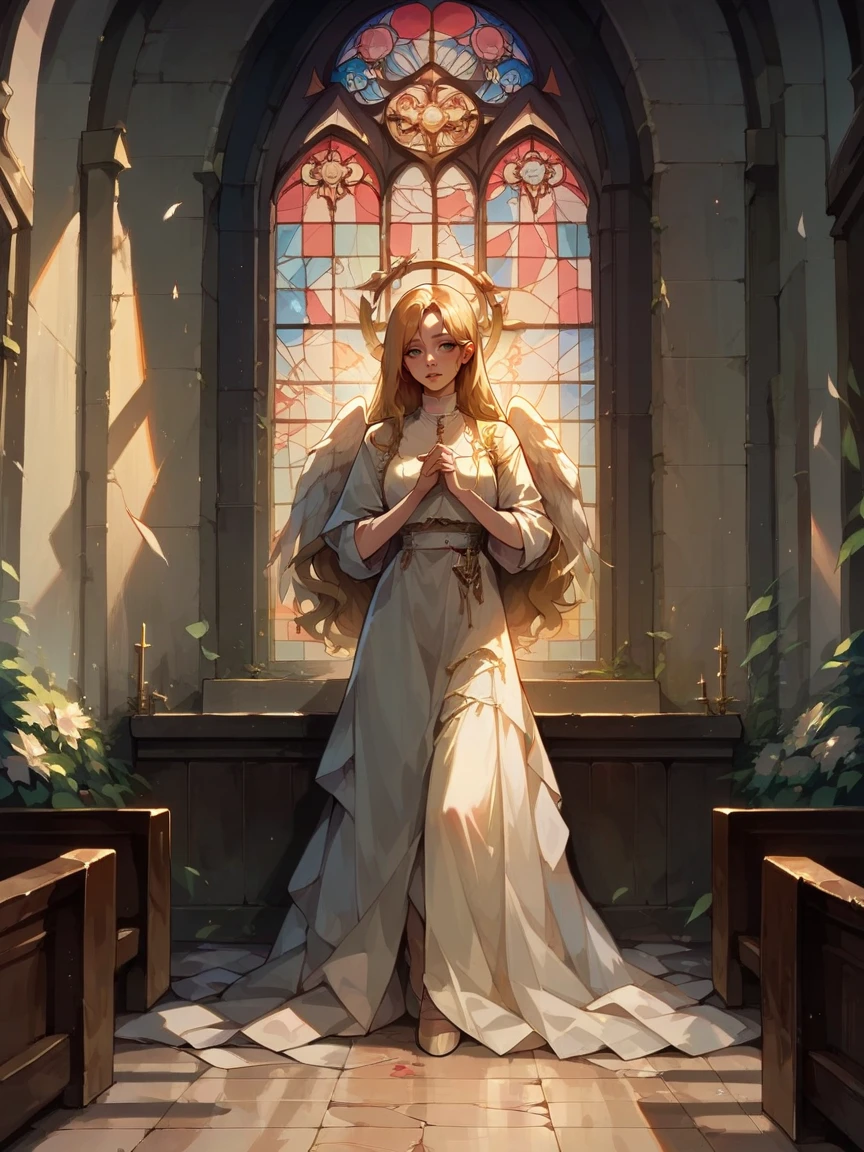 score_9, score_8_up, score_7_up, score_6_up, halo, <lora:churchXLP:0.5> church, indoors, stained glass, sexy, <lora:w1ngsXLP:0.8> 1girl, angel wings, long hair,