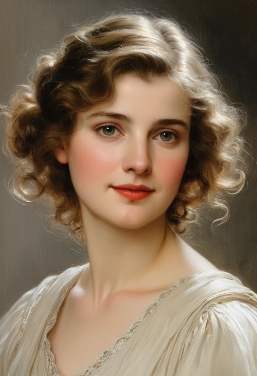 Masterpiece, close up, Portrait of a woman by Albert Lynch, Abbott Handerson Thayer, highly detail, best quality, HairDetail