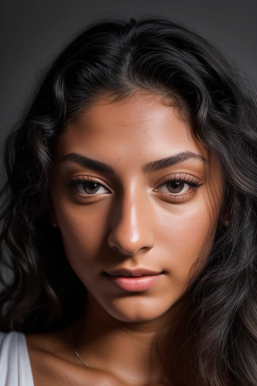 DEN_jasminx_OF,
(headshot:1.2) portrait on a (plain grey background:1.2), (headshot:1.2), (face focus:1.1), windswept chaotic hair, soft lighting, low contrast, low saturation,
bokeh, f1.4, 40mm, photorealistic, raw, 8k, textured skin, skin pores, intricate details <lora:epi_noiseoffset2:1>, epiCRealism