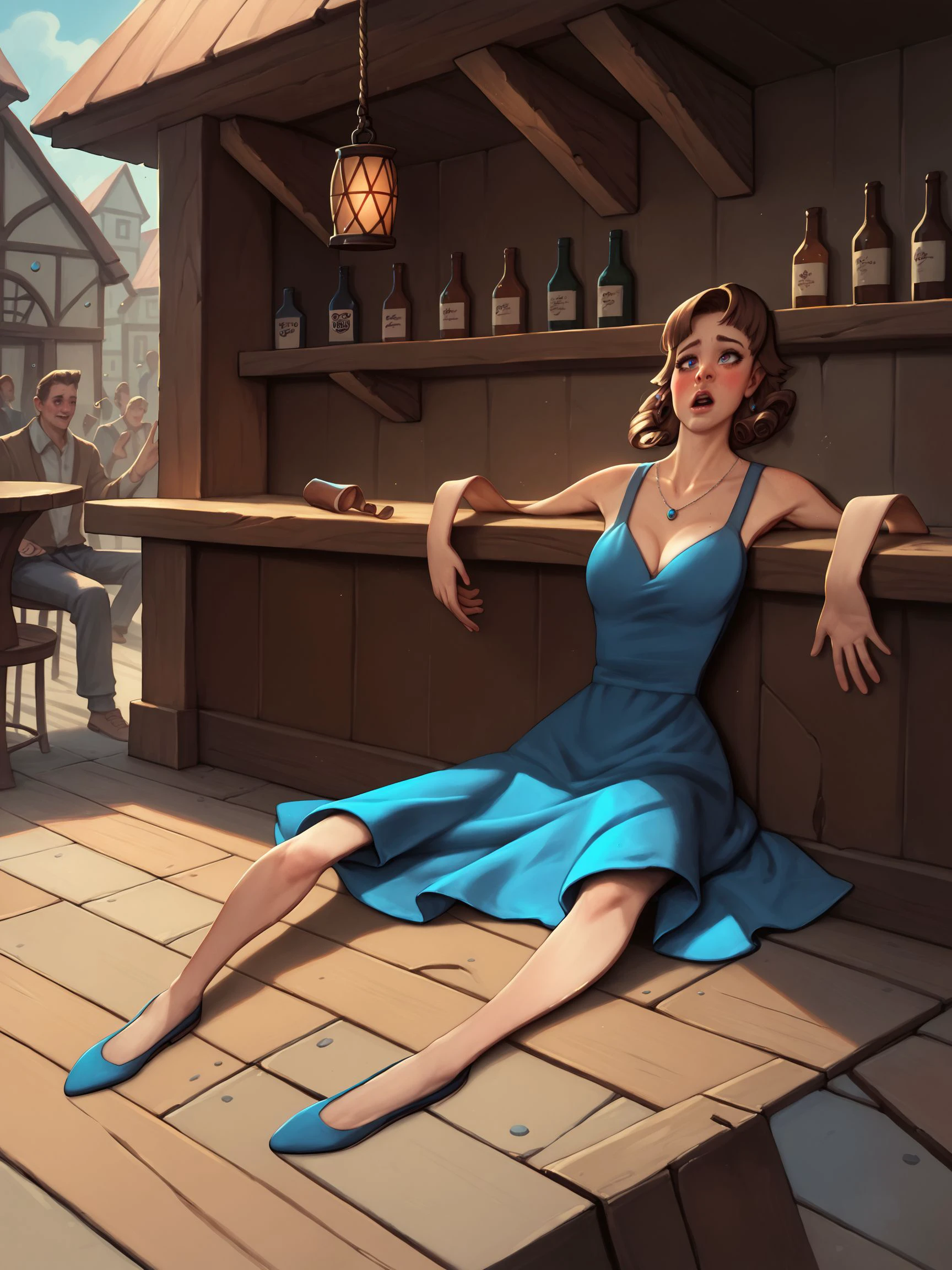 score_9_up,score_8_up,score_7_up,score_6_up,score_5_up,
<lora:flattening-ponyxl-v1:1.2>, (flattening:1.3), (curly:1.3),
a woman, tavern, drunk, falling over, dress, shoes, in a crowd,, (high quality, detailed, beautiful), detailed beautiful eyes, outstanding,
<lora:add-detail-xl:0.7> <lora:xl_more_art-full_v1:0.1>