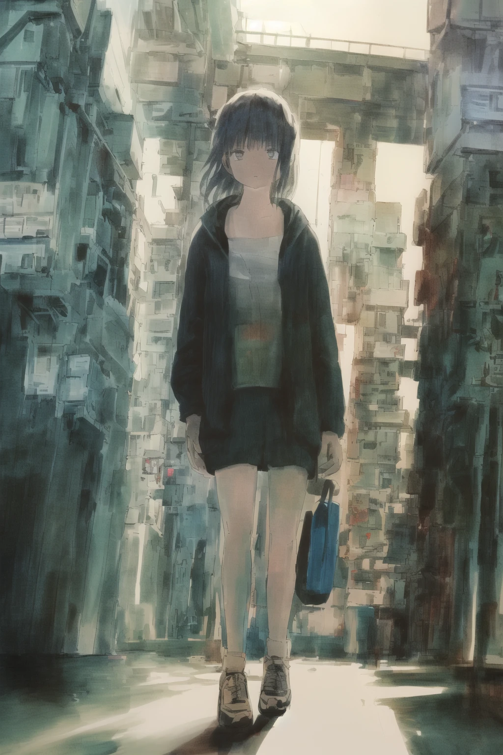 (1 girl:1.5),<lora:lofi:1>,lofi,highres,masterpiece,best quality,absurdres,colorful,full_shot,