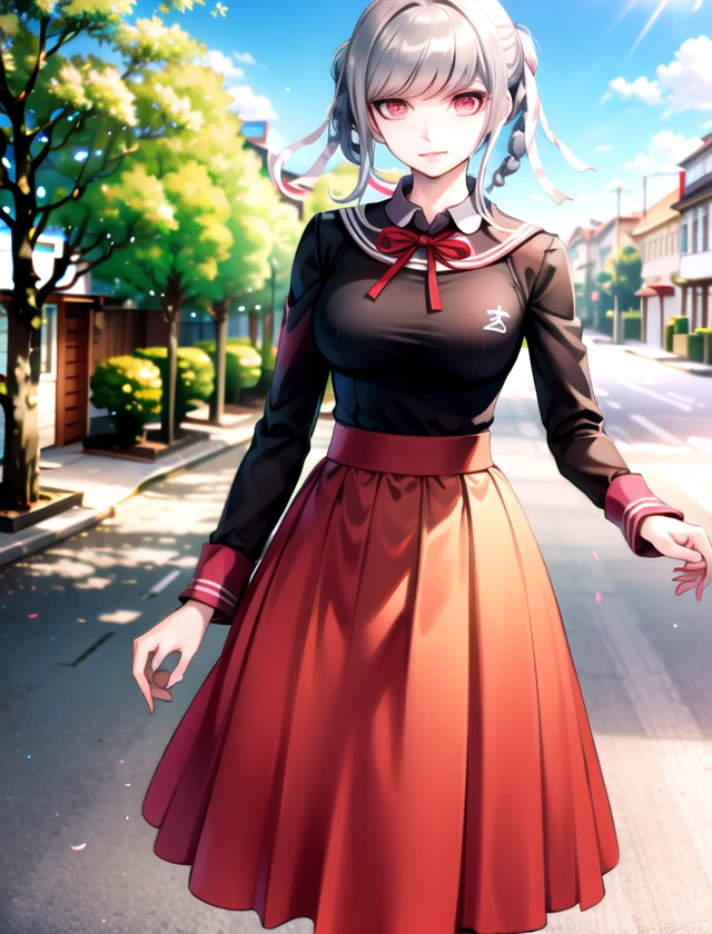 Peko Pekoyama, solo, standing, outside, sunny  <lora:Peko:1>