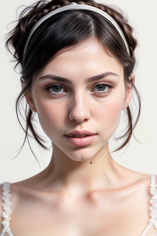 Merger_ellemare_swed,
(headshot:1.1) portrait on a bright white background, (headshot:1.2), face focus, intricate (beautiful eyes:1.2), (wide open eyes:1.1), Big eyes, clean photo, side lighting, low contrast, low saturation,
bokeh, f1.4, 40mm, photorealistic, raw, 8k, textured skin, skin pores, intricate details <lora:epi_noiseoffset2:1>, epiCRealism