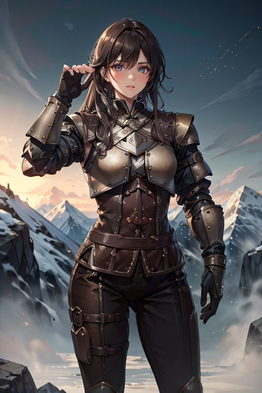 <lora:HXarmour_077:0.8>,mountain,Muscle pose,, hxarmour,1girl,(brown armour:1.3),, ultra-detailed,extremely delicate and beautiful,(by exquisite colors block),masterpiece,best quality,unreal engine 5 rendering,movie light,movie lens,movie special effects,detailed details,HDR,UHD,8K,CG wallpaper,