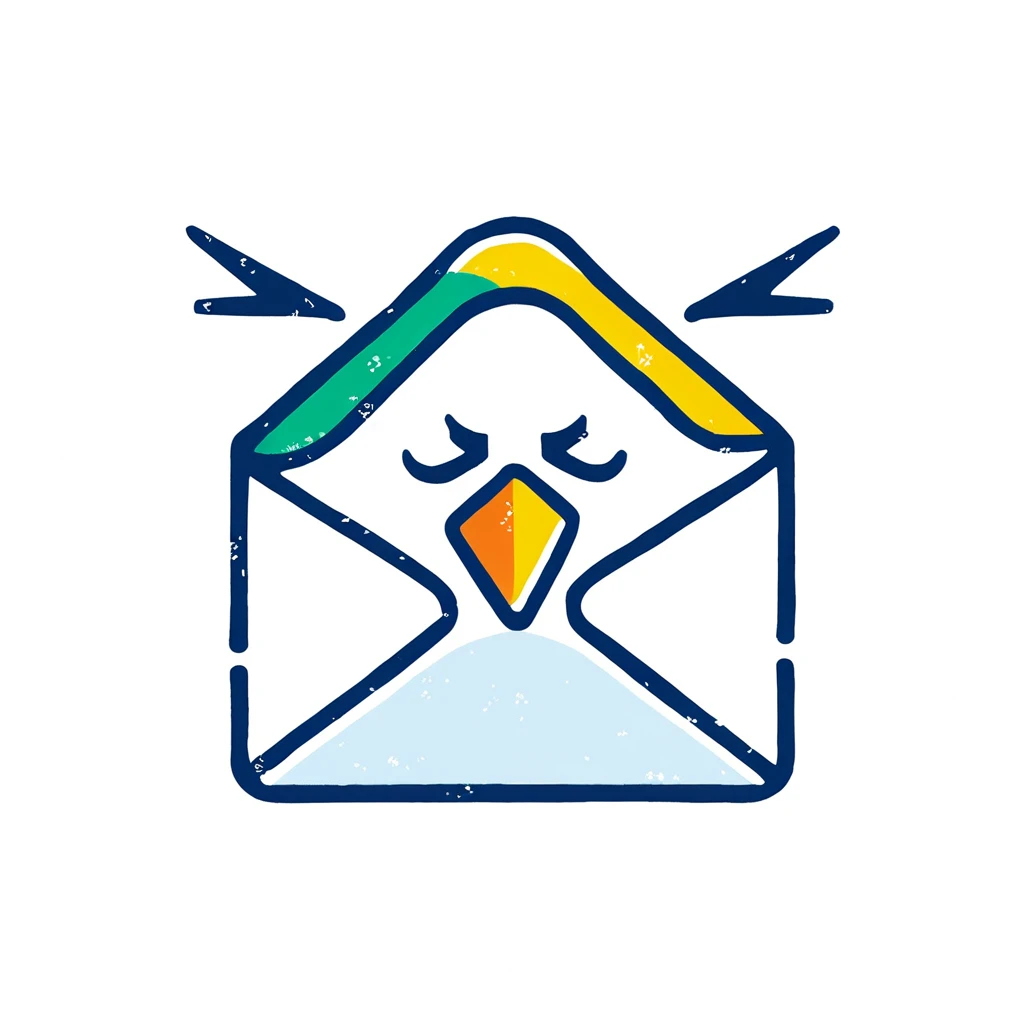 abstract style, Brand Identity Design, Birds, mail, white background, Cartoon characters, Minimalist lines,non-representational, colors and shapes, expression of feelings, imaginative, highly detailed,