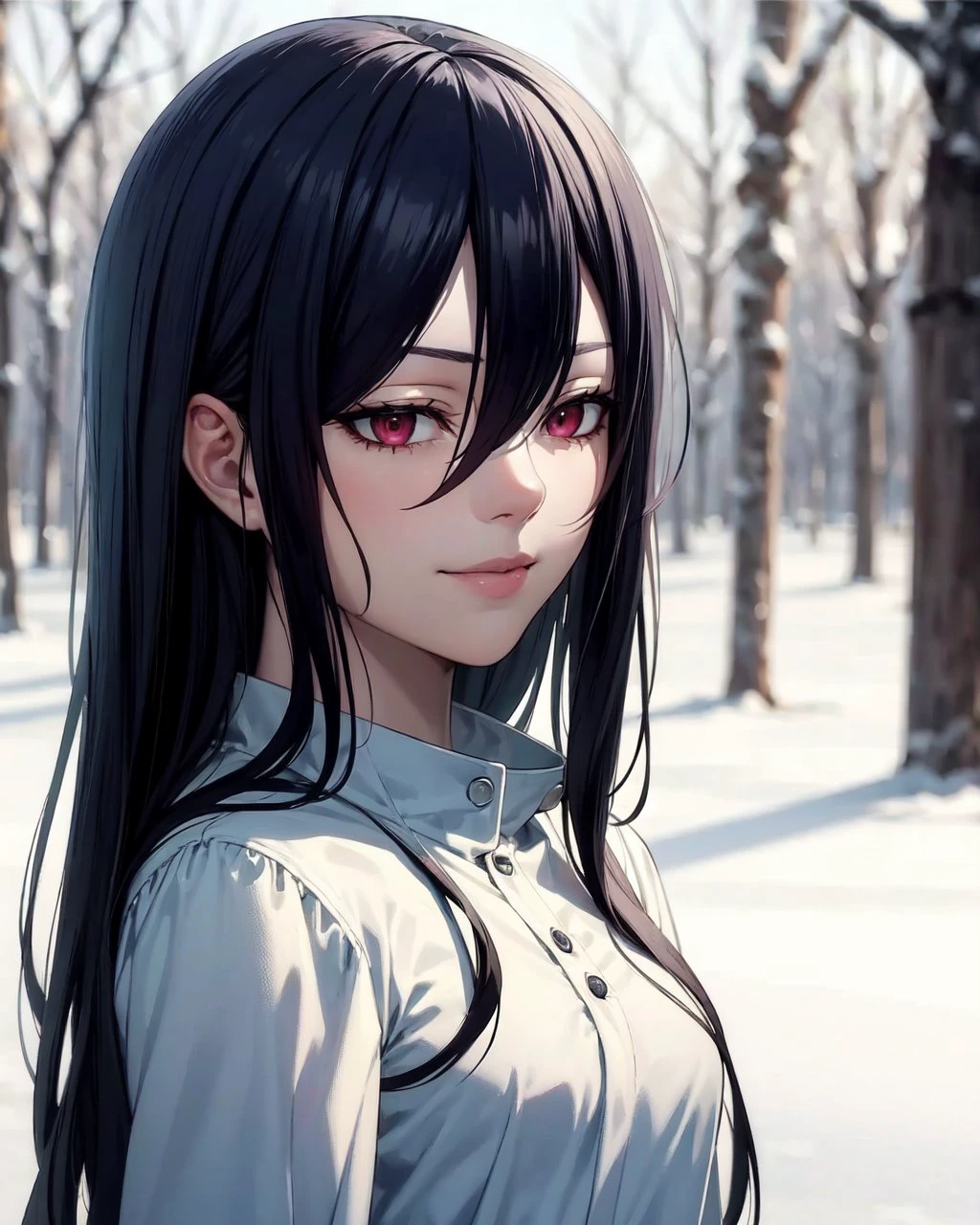 full_shot,snow,ice,forest BREAK
4k,(Masterpiece),(Realistic Skin Texture),Extremely Detailed,Refined,Super Detailed,Professional Photography,Bokeh,High Definition,Sharp Detail,Best Quality BREAK
Setsura,1girl,adult,long hair,pale_skin,hair between eyes,black hair,purple hair,two-tone hair,red eyes BREAK
summer_uniform,sandals,miniskirt,
standing,smirk,<lora:Setsura:0.7>,