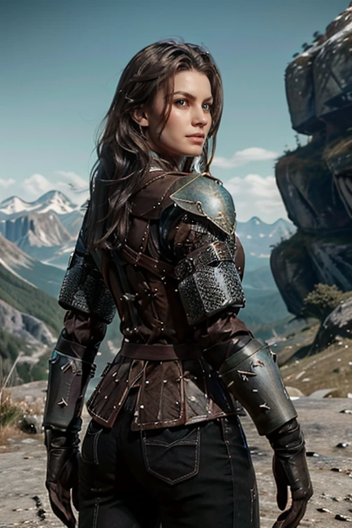 <lora:HXarmour_077:0.8>,mountain,Bending backwards,, hxarmour,1girl,(dark brown armour:1.3),, ultra-detailed,extremely delicate and beautiful,(by exquisite colors block),masterpiece,best quality,unreal engine 5 rendering, light,movie,movie specffects,detailed details,HDR,UHD,8K,CG wallpaper,