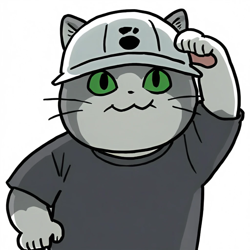 score_6_up, score_5_up, score_4_up,ãhat, grey headwear, solo, cat, simple background, white background,baseball cap,genbaneko, headwear, hat, grey headwear, solo, cat, simple background, white background,baseball cap,
<lora:Genbaneko_Pony-000060:0.7>