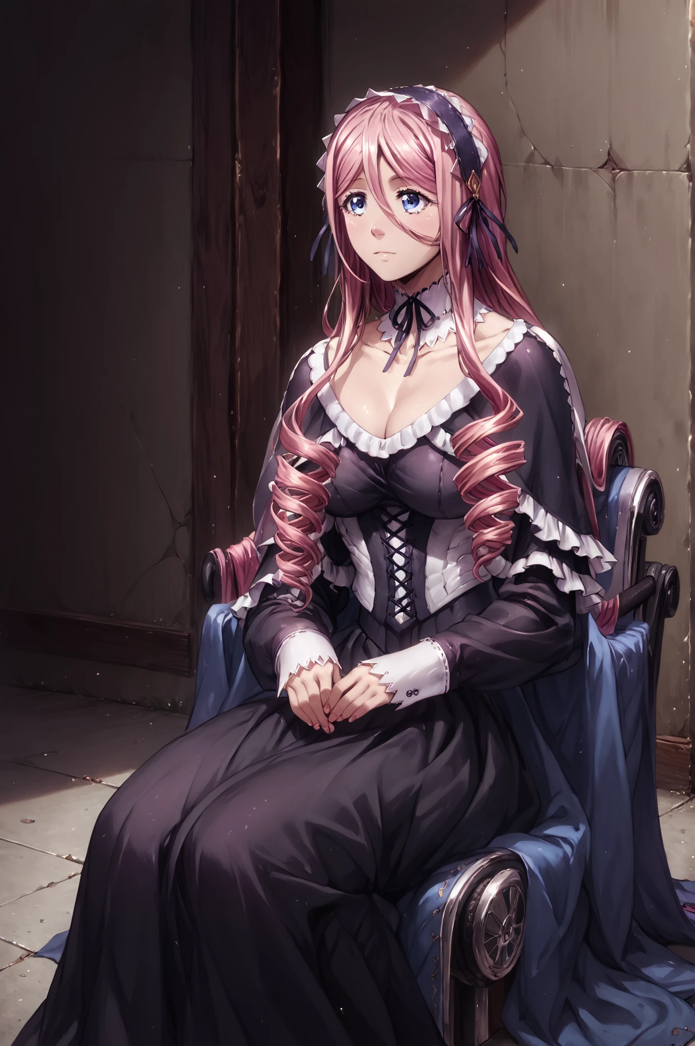 score_9, score_8_up, score_7_up, score_6_up, score_5_up, score_4_up,meroune_lorelei, headdress, pink_hair, drill_hair, sitting, mero_dress
<lora:meroV8-Pony150Dress100SwimNoother-000008:0.99>, (high quality, detailed, beautiful)