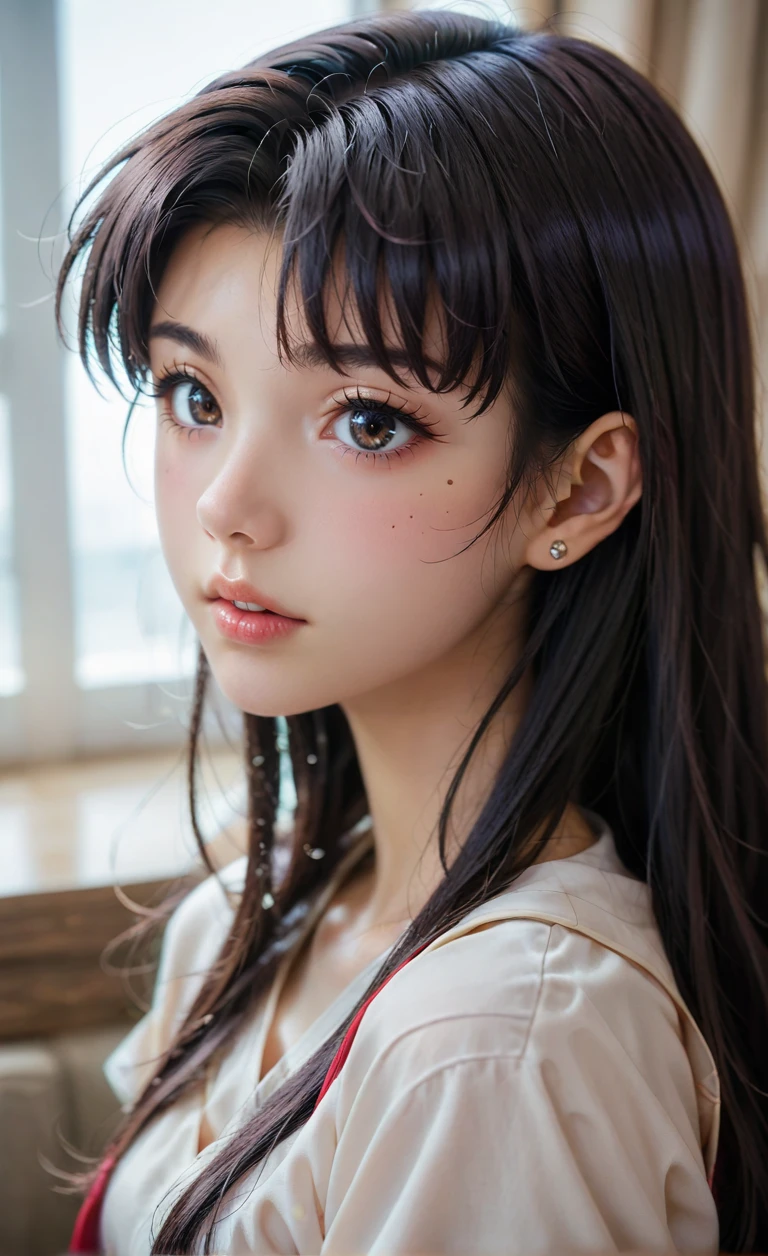 score_9, score_8_up, score_7_up, Misato Katsuragi, NERV operations director, mentor to pilots, love for penguins,, from sideï¼æ¨ªããã®å
¨èº«å³ããããããã¡ãã«åããã¨ãå¤ã, close up:1.5